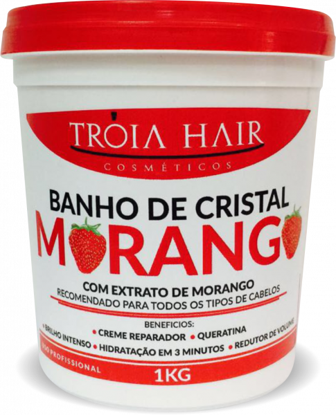 Troia Hair cosméticos Banho de cristal morango  1 kg